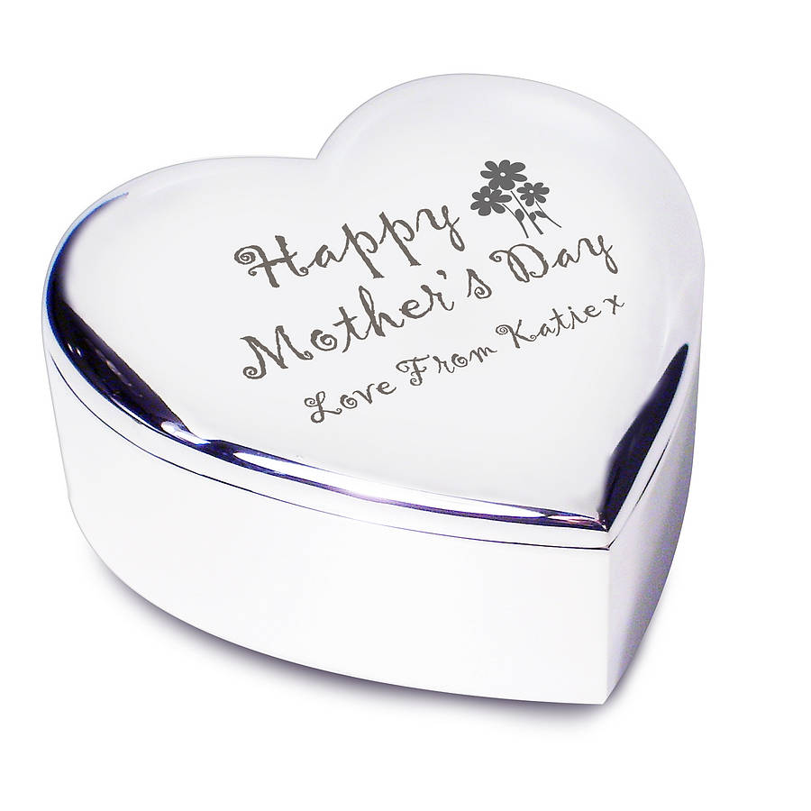 personalised mothers day heart jewellery box by british and bespoke